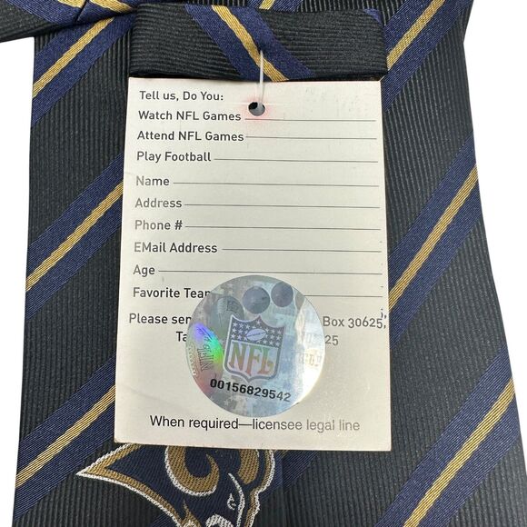 NFL Los Angeles Rams Blue and Gold Striped 100% Silk Necktie NWT - Picture 5 of 5